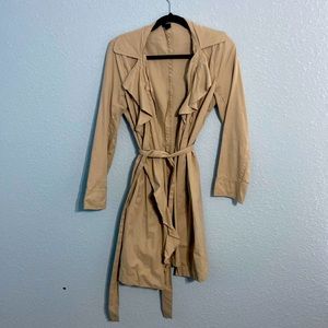 Tan Saks Fifth Avenue lightweight trenchcoat